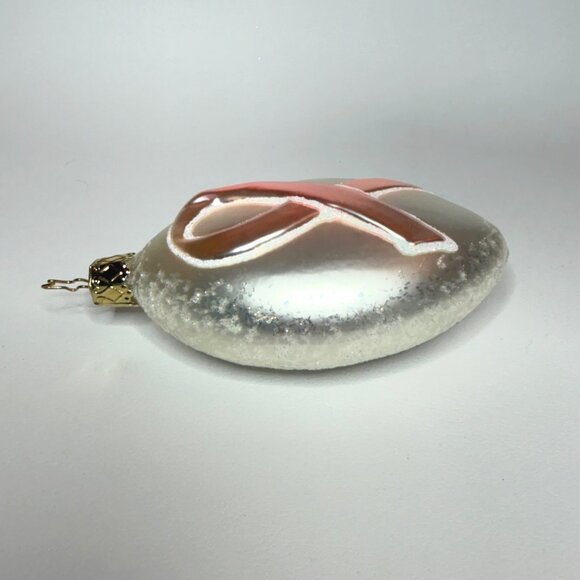 Glass Pink Ribbon Breast Cancer Christmas Holiday Ornament - Picture 4 of 6